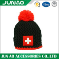 Wholesale customized pattern knit hat with ball